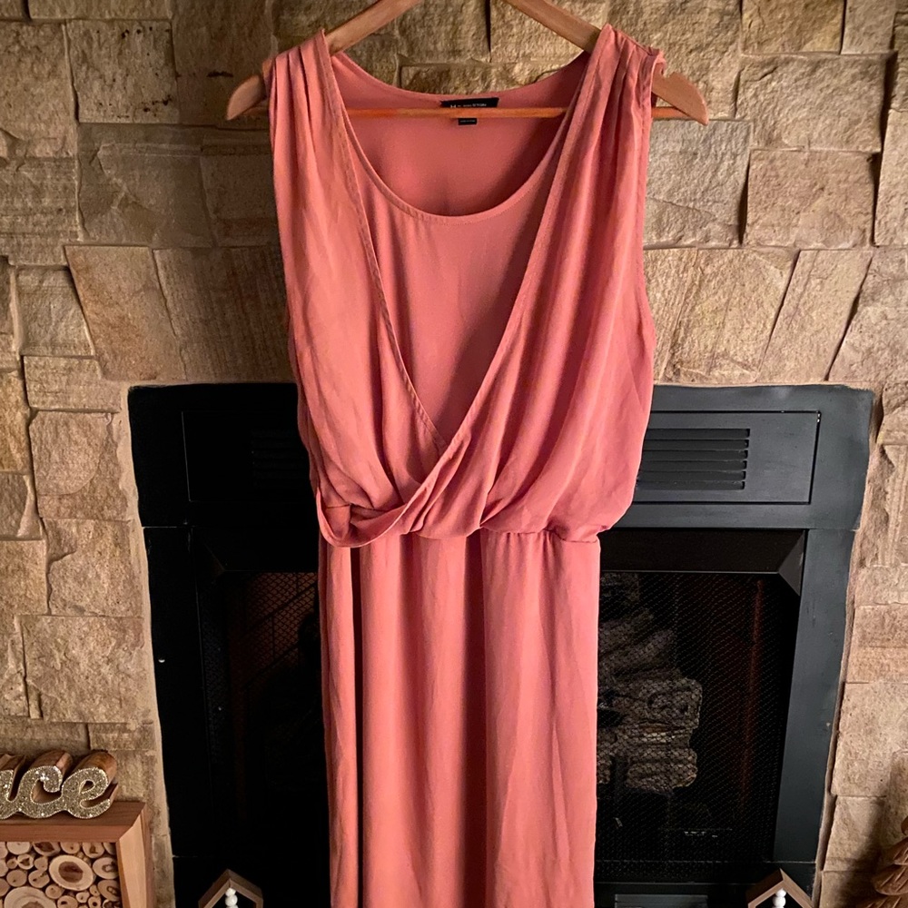 New! H by Halston Blush Asymmetrical Hem Dress #0789